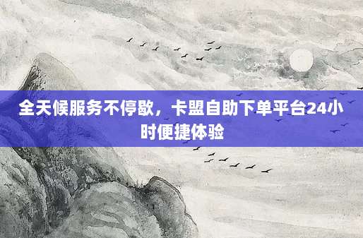 全天候服务不停歇，卡盟自助下单平台24小时便捷体验