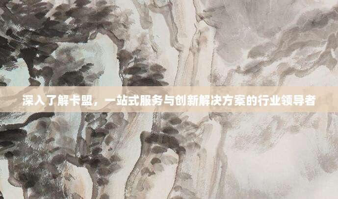 深入了解卡盟，一站式服务与创新解决方案的行业领导者