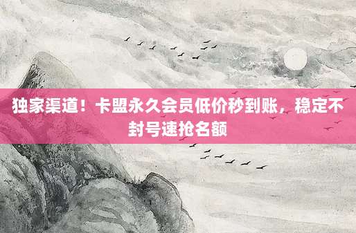 独家渠道！卡盟永久会员低价秒到账，稳定不封号速抢名额