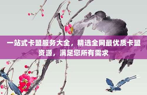 一站式卡盟服务大全，精选全网最优质卡盟资源，满足您所有需求