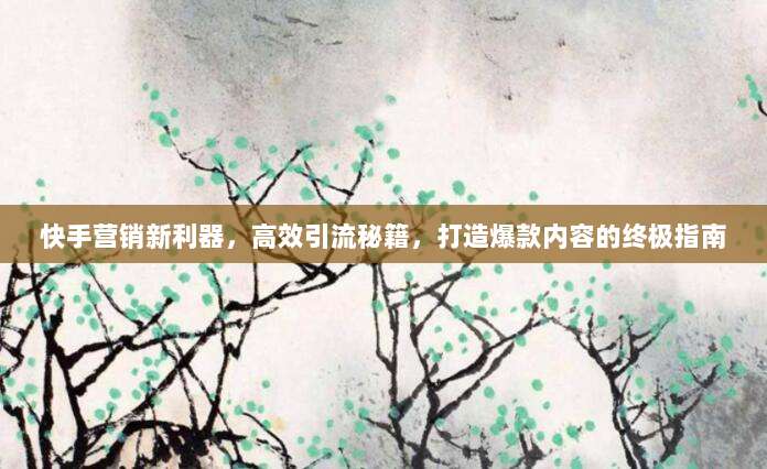 快手营销新利器，高效引流秘籍，打造爆款内容的终极指南