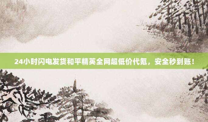 24小时闪电发货和平精英全网超低价代氪，安全秒到账！