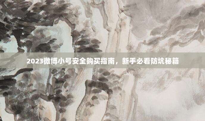 2023微博小号安全购买指南，新手必看防坑秘籍