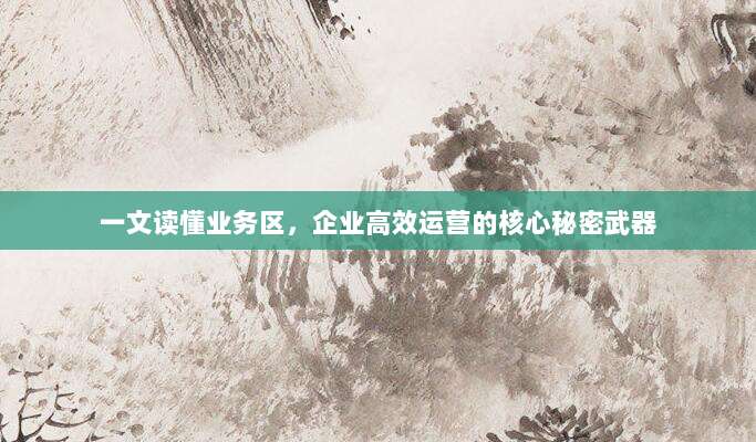 一文读懂业务区,企业高效运营的核心秘密武器