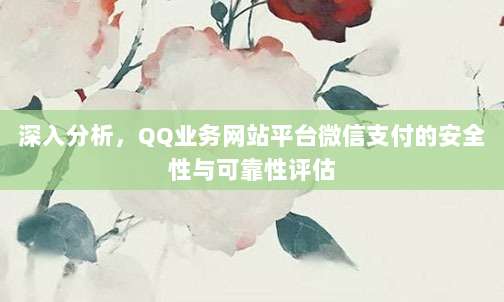 深入分析，QQ业务网站平台微信支付的安全性与可靠性评估