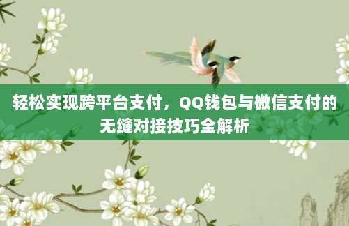 轻松实现跨平台支付,QQ钱包与微信支付的无缝对接技巧全解析
